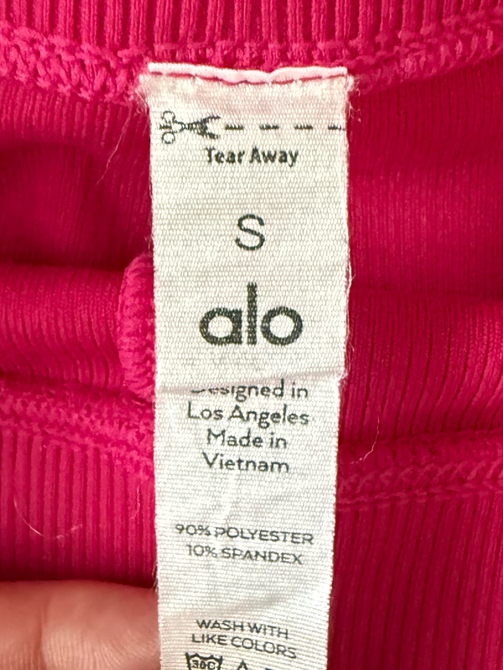 ALO Yoga Hot Pink Ribbed Biker Shorts - Picture 3 of 3